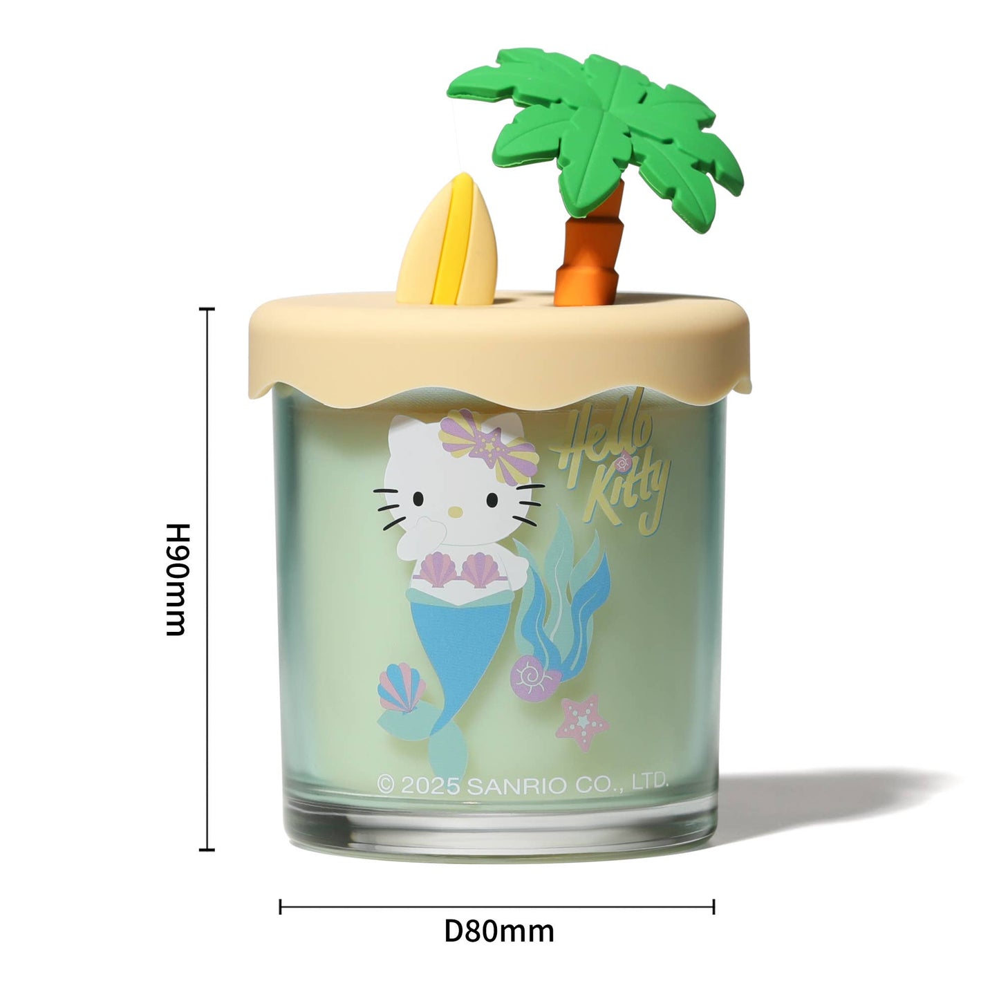 Summer Themed Candle with 3D Silicone Lid, Pina Colada Scent