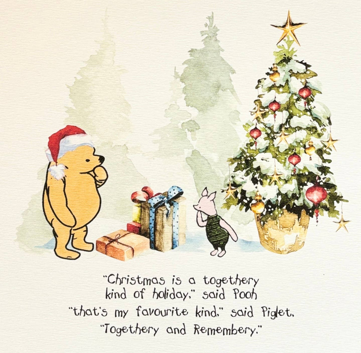 Winnie the Pooh Christmas Holiday Card