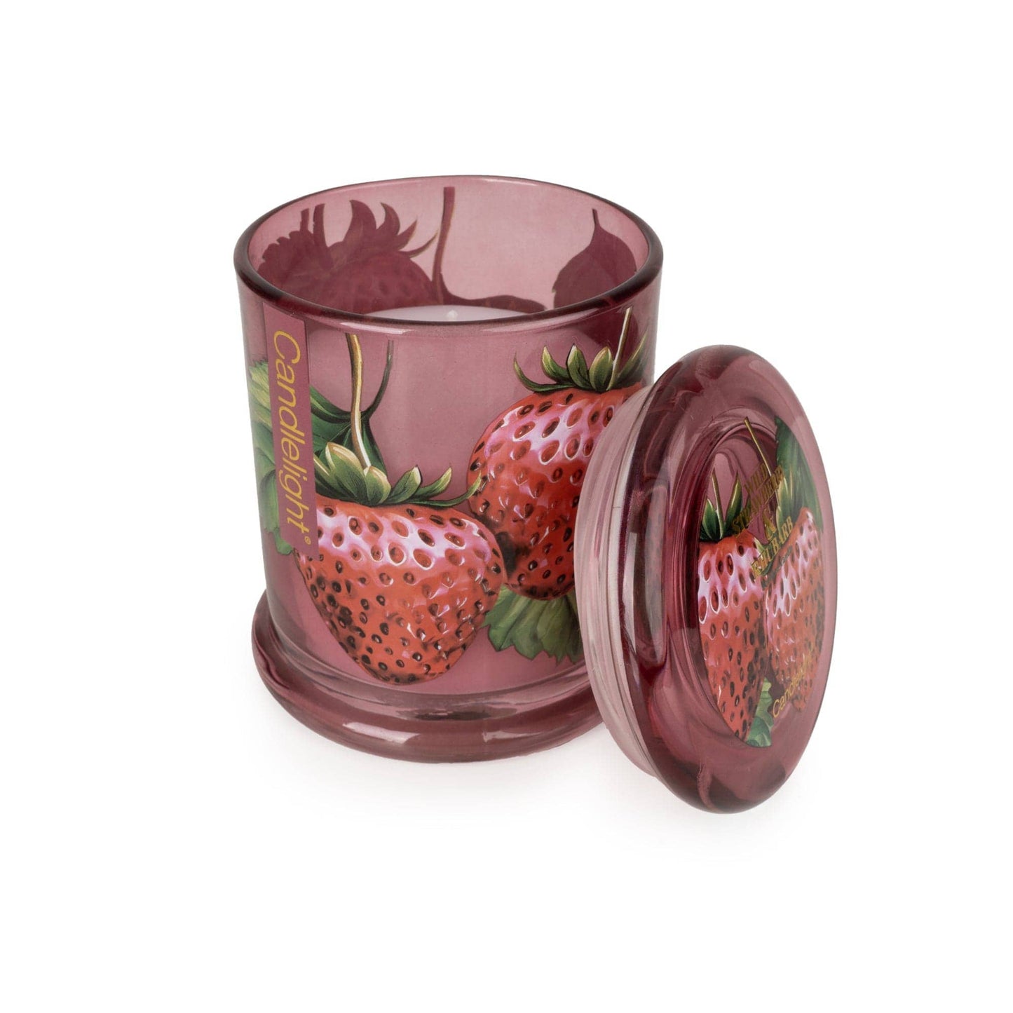 Large Glass Lidded Jar - Wild Strawberry & Rhubarb 6PK