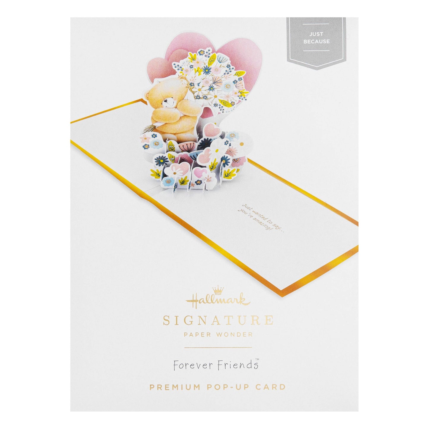 3D Pop-Up Greeting Card Forever Friends Heart & Flowers