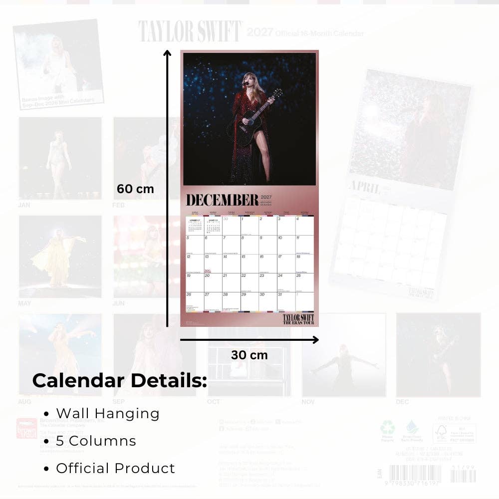 TAYLOR SWIFT 2027 SQUARE CALENDAR
