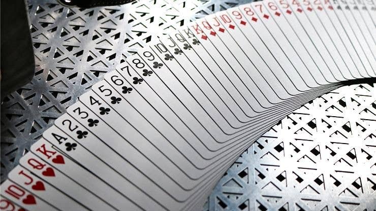 Bicycle Rider Back Metal Luxe Playing Cards (Red)