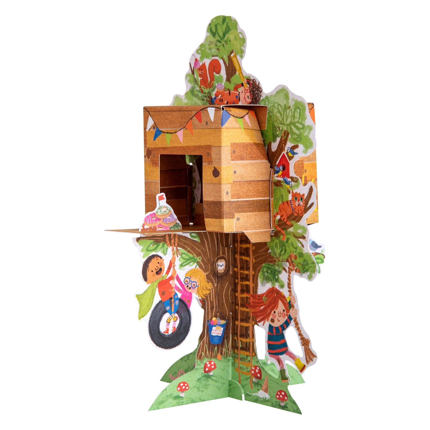 Kids Birthday Card -3D & Pop Up Children's Tree House Design