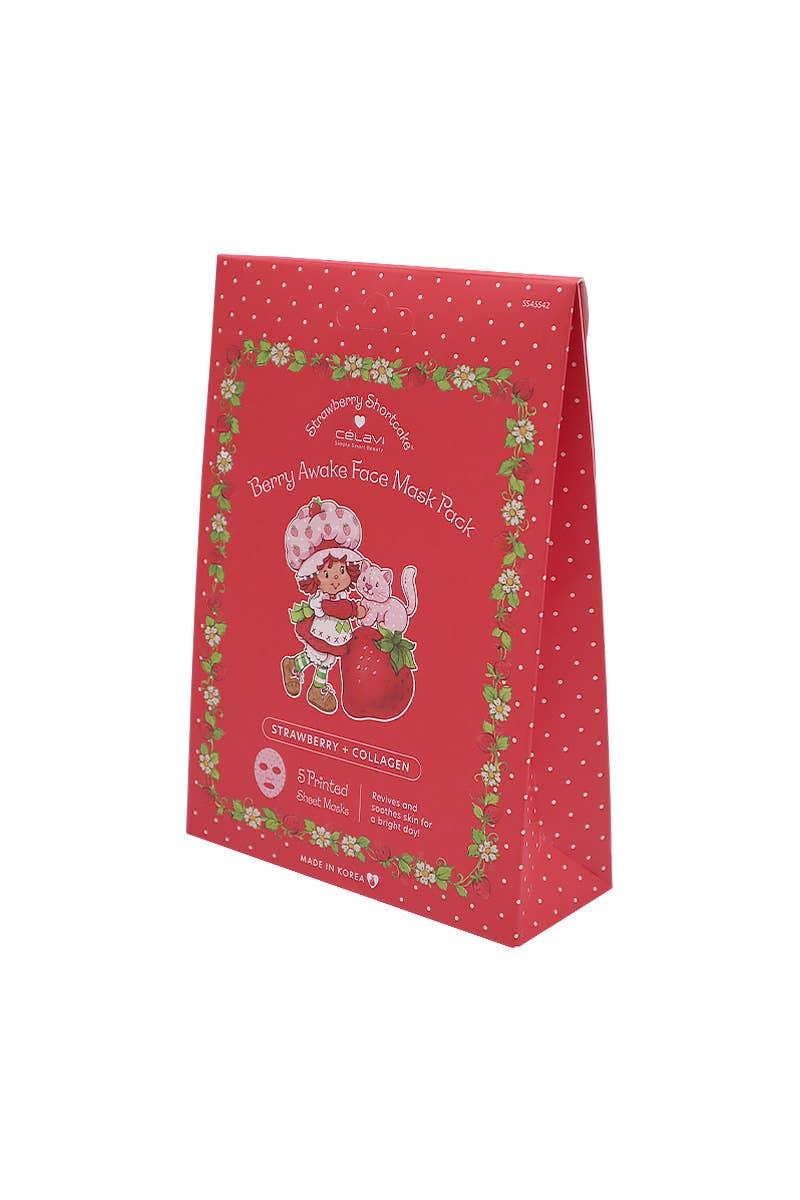 Celavi SS45542 Strawberry + Collagen 5 Sheet Mask Set - 1set