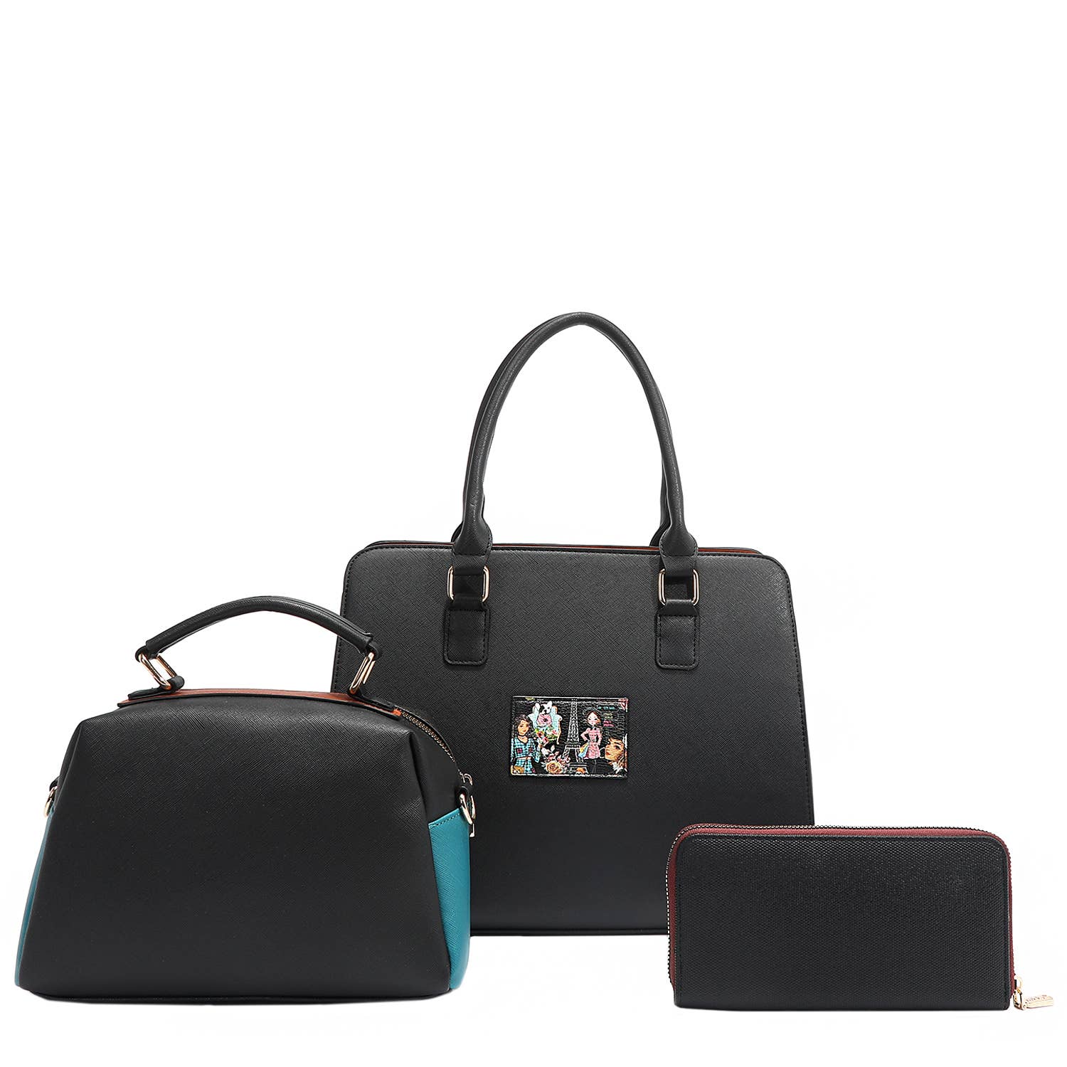 NIKKY MAKES FRIENDS 3 PIECE SET (SATCHEL, CROSSBODY, WALLET)