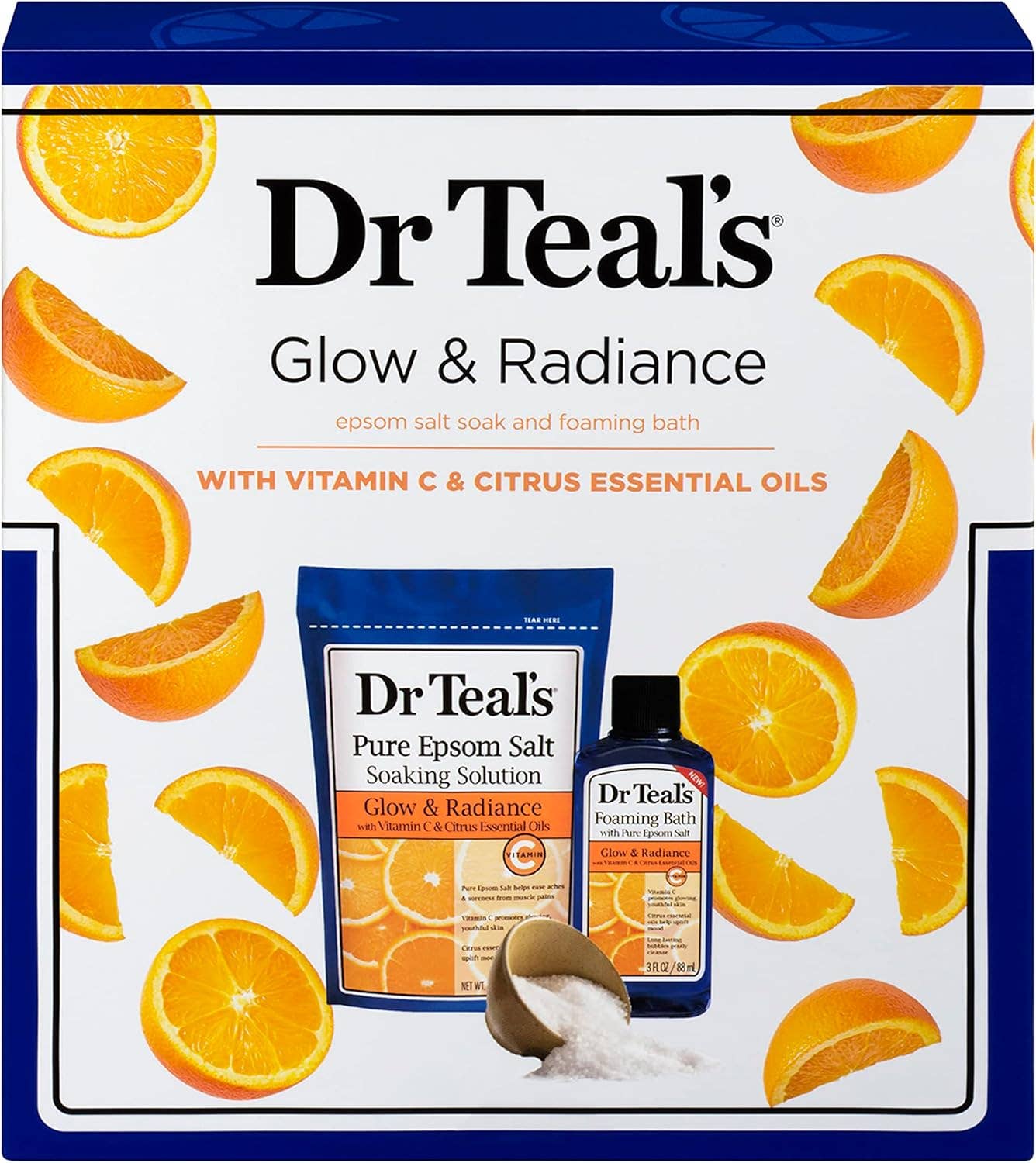 Epsom Salt Soak and Foaming Bath Glow & Radiance w/ VitC Set