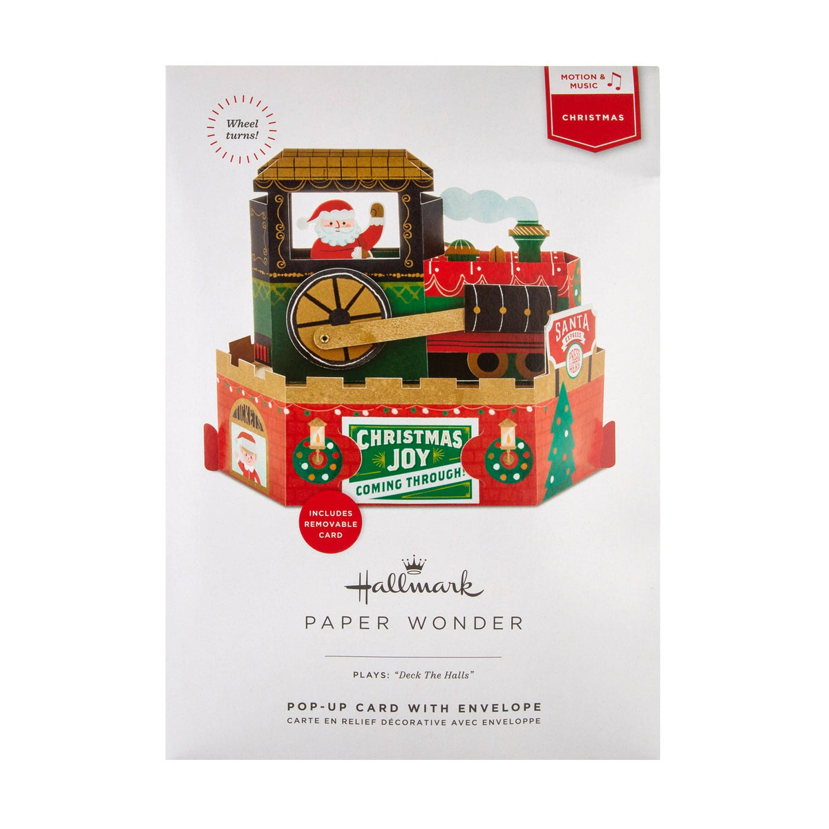 Musical Christmas Wonder Card 3D PopUp Motion Santa Train