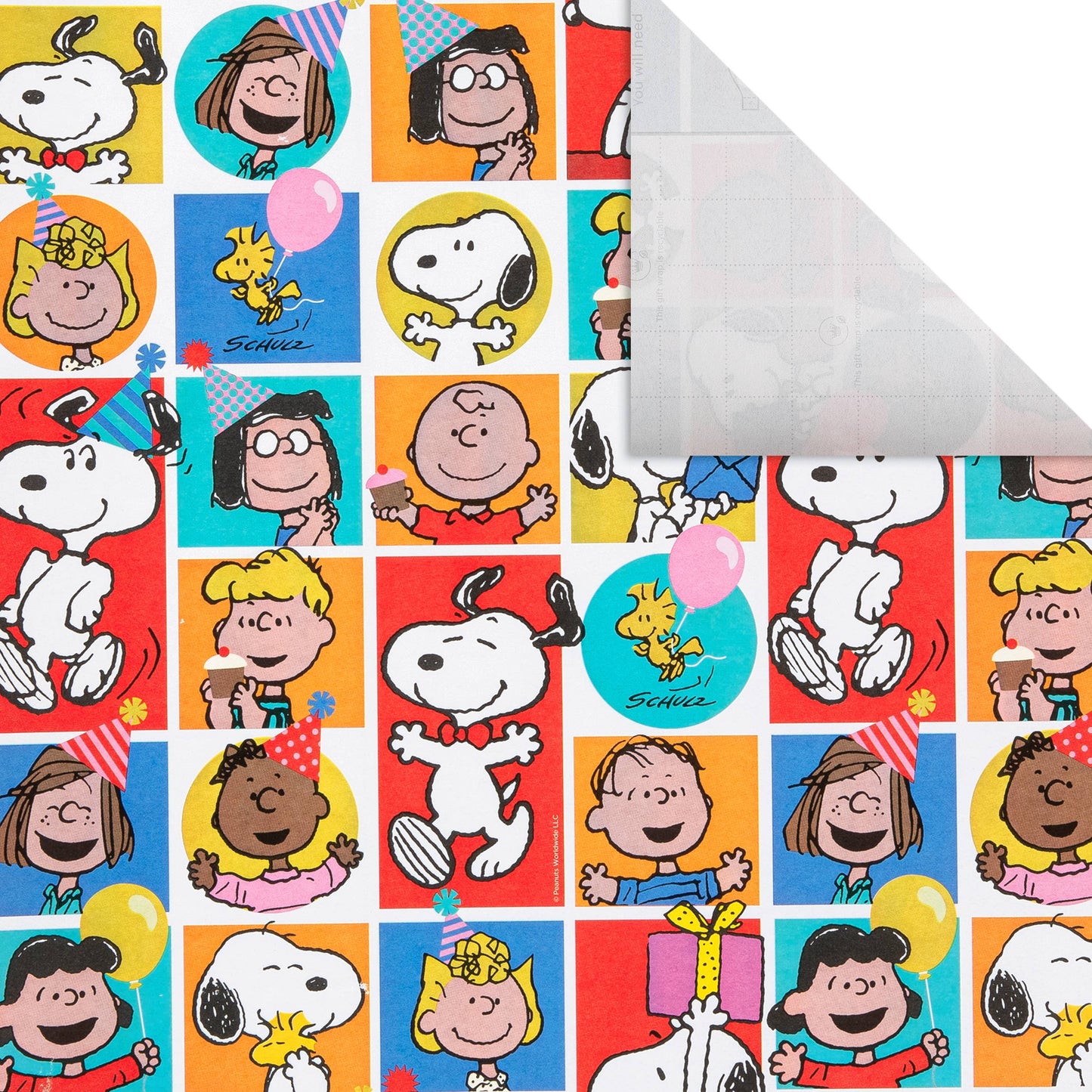 2 m Multi-Occasion Wrapping Paper Roll - Peanuts