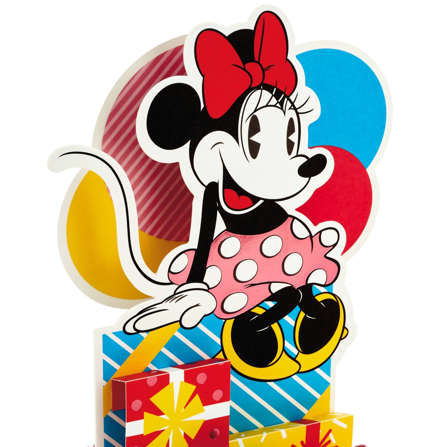 Birthday Card - 3D Pop Up Disney Minnie Mouse & Gifts Design