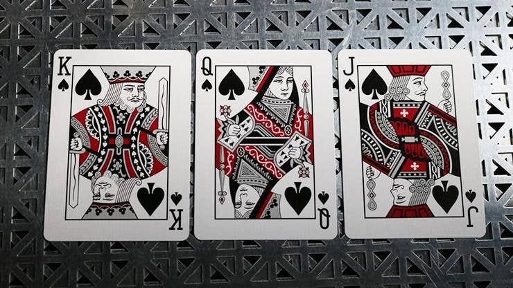Bicycle Rider Back Metal Luxe Playing Cards (Red)
