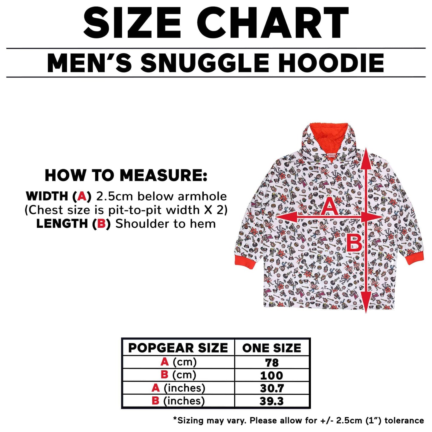 Stranger Things Cartoon Character AOP Adults Snuggle Hoodie