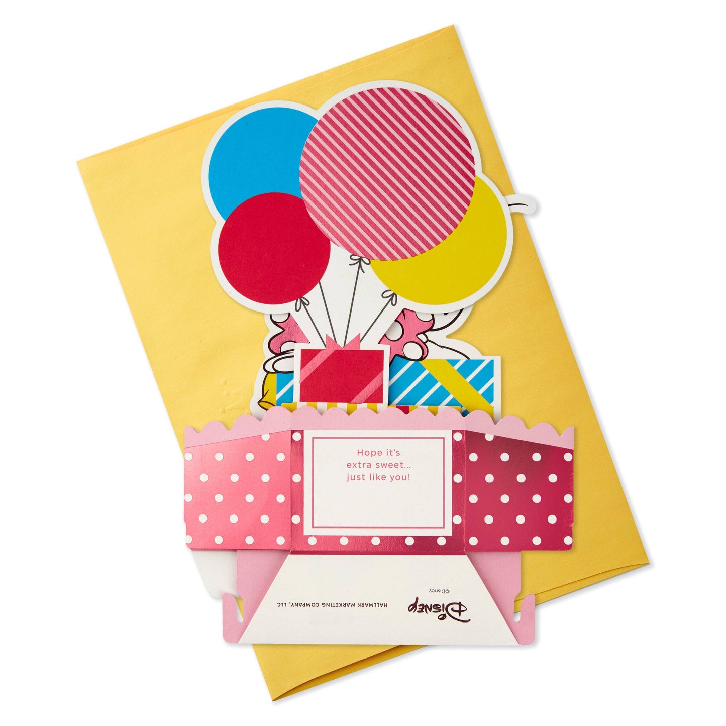 Birthday Card - 3D Pop Up Disney Minnie Mouse & Gifts Design