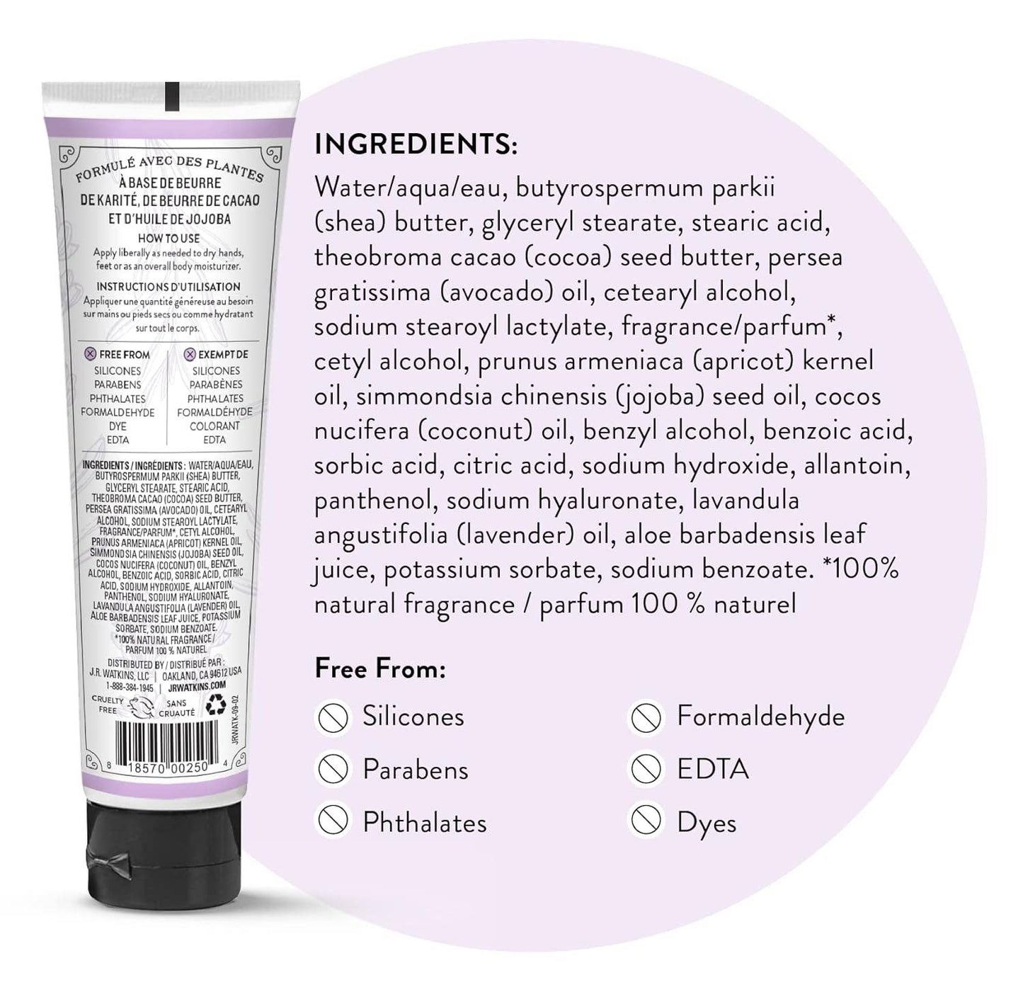 Natural Moisturizing Hand Cream Lavender 3.3 Oz.