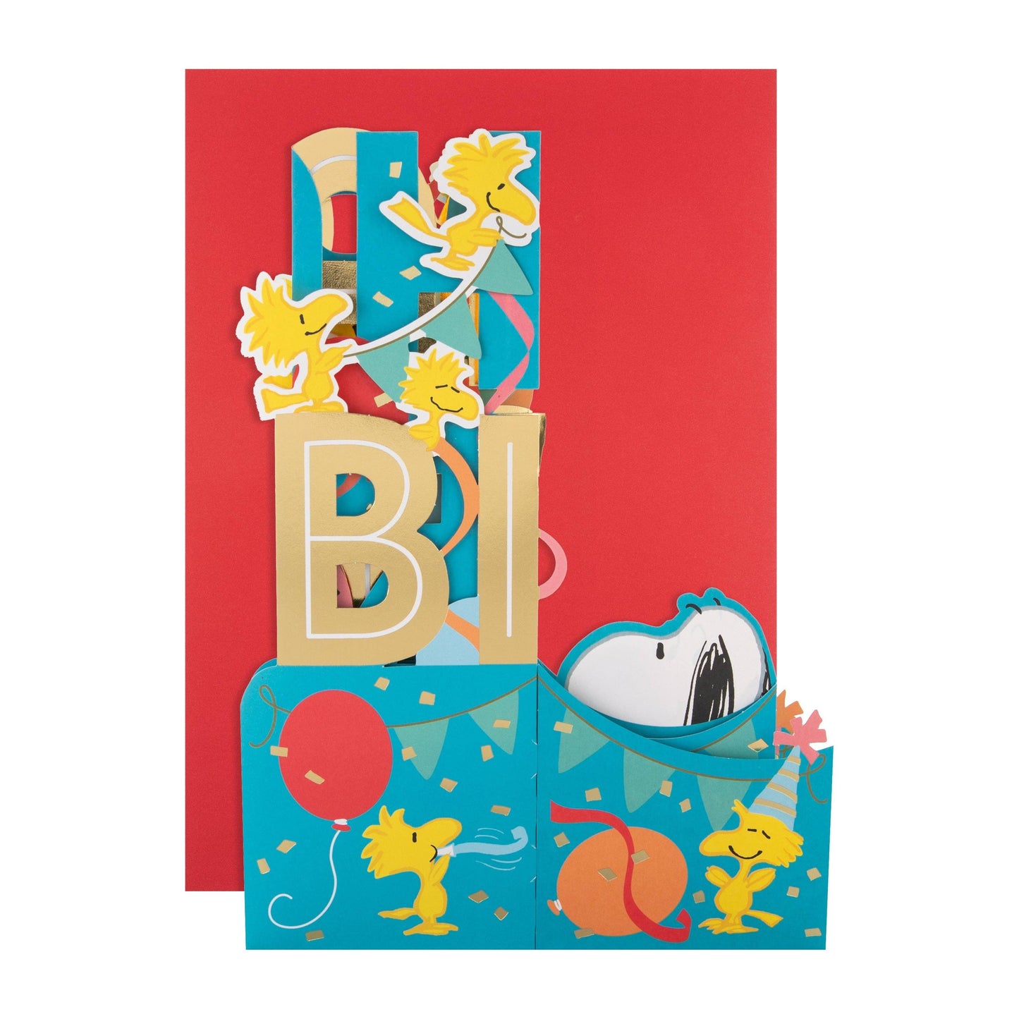Jumbo Birthday Card - 3D Pop-Up PEANUTS™ SNOOPY & WOODSTOCK