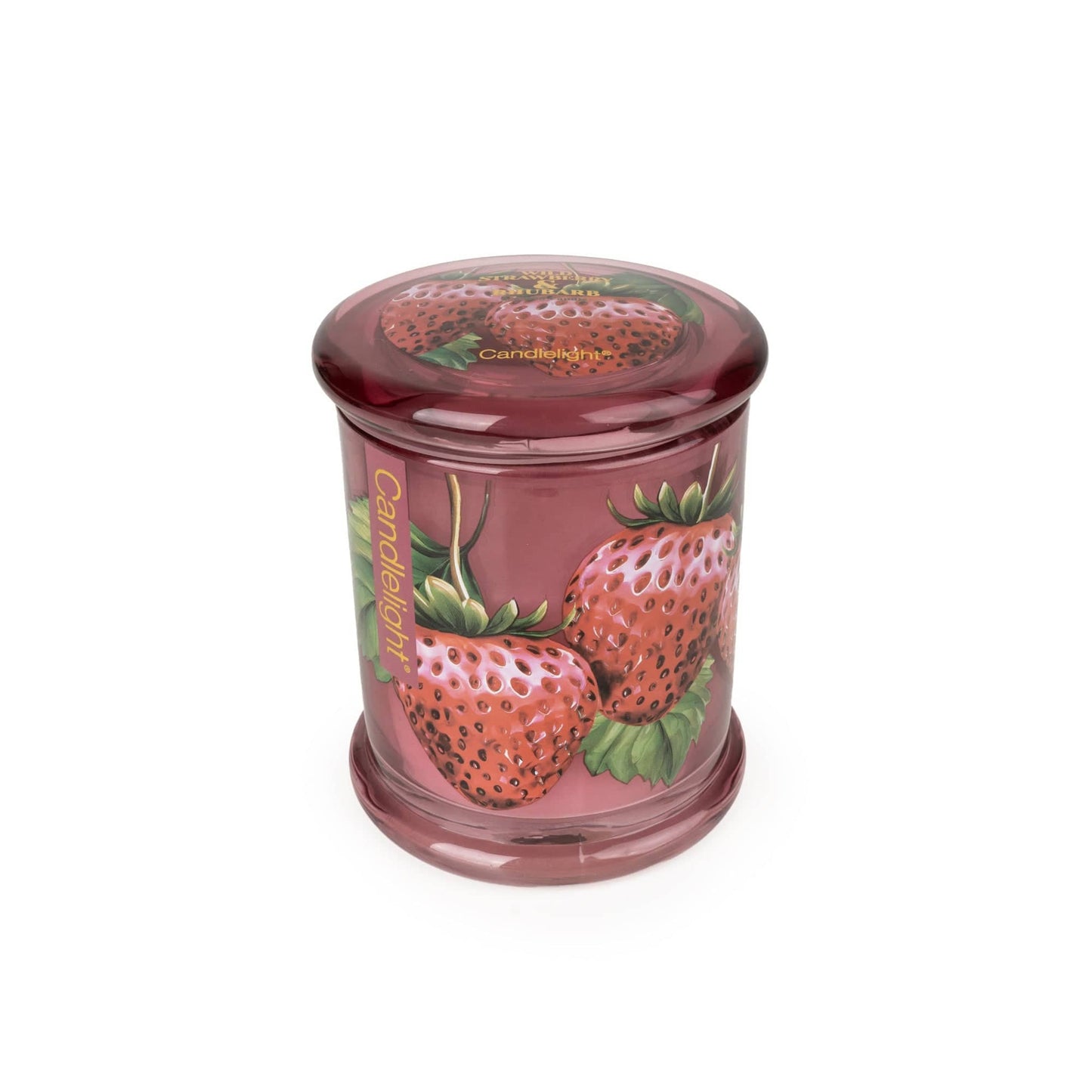 Large Glass Lidded Jar - Wild Strawberry & Rhubarb 6PK