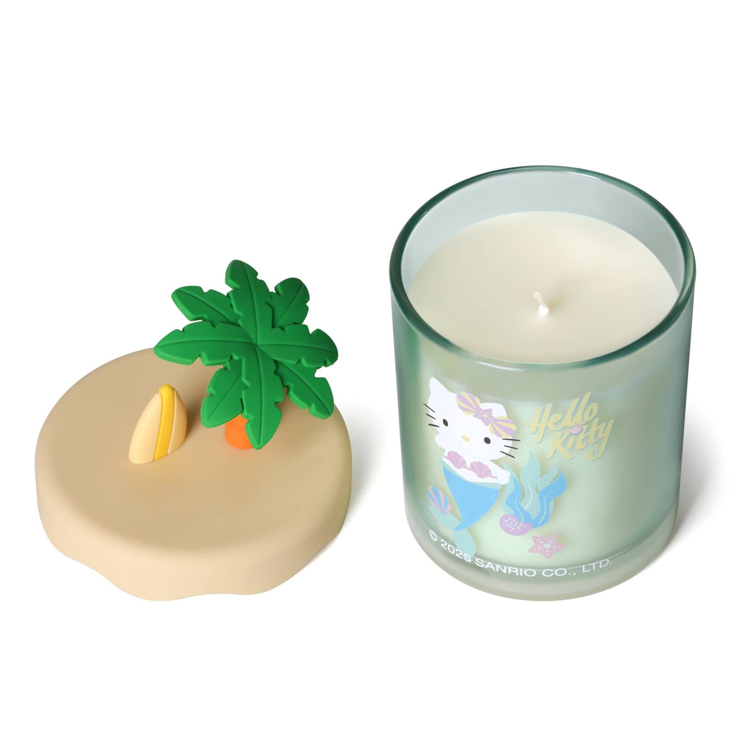 Summer Themed Candle with 3D Silicone Lid, Pina Colada Scent