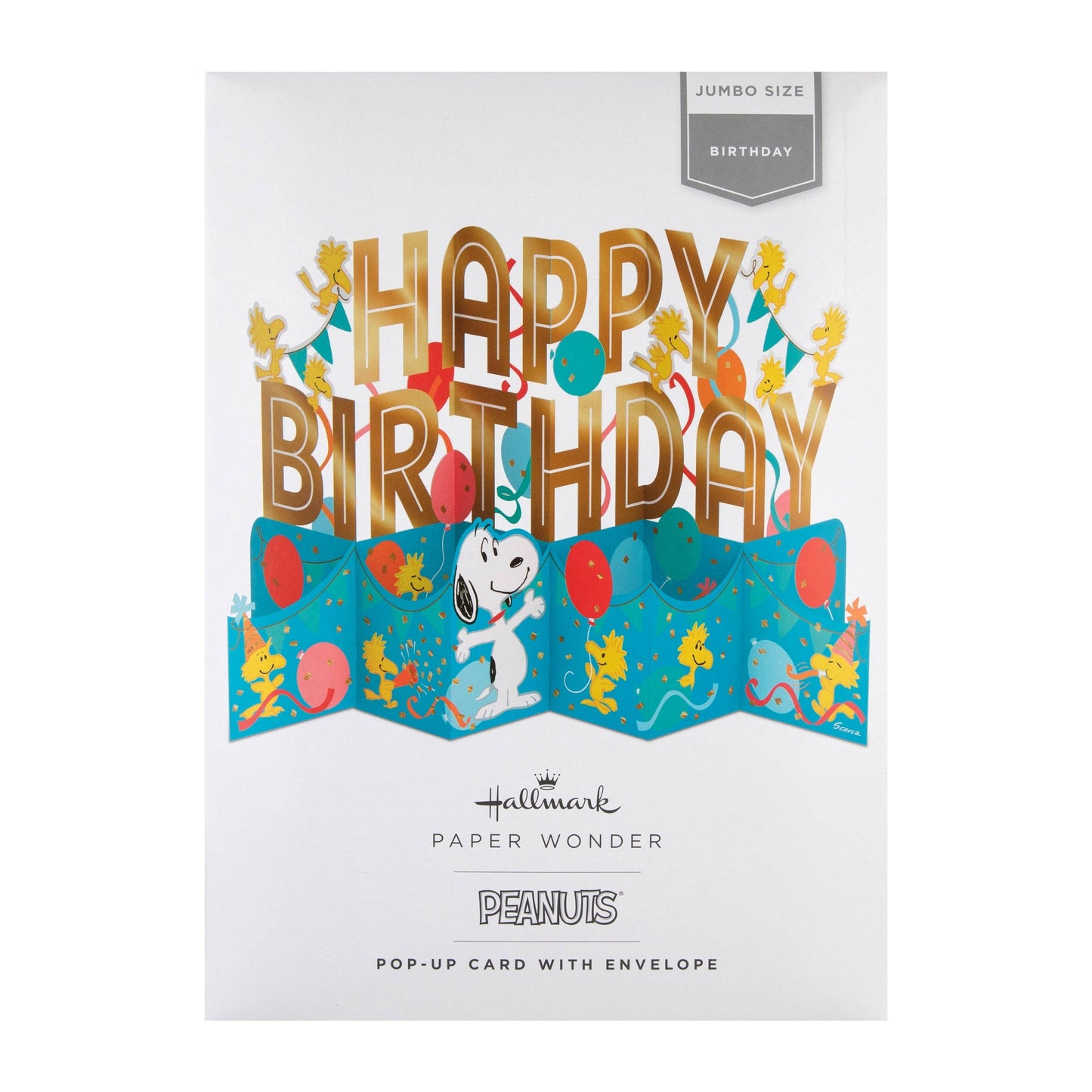 Jumbo Birthday Card - 3D Pop-Up PEANUTS™ SNOOPY & WOODSTOCK