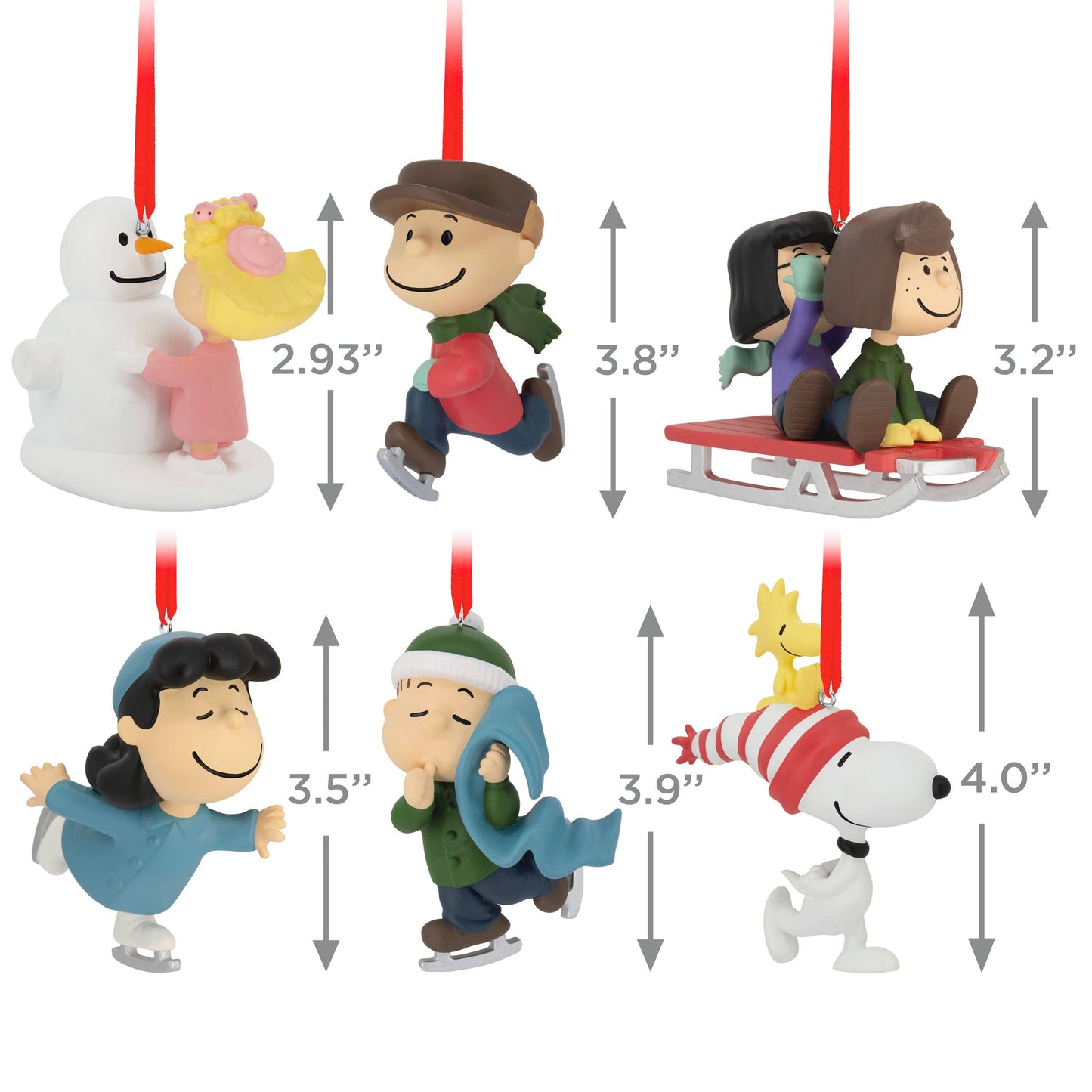 PEANUTS™ Ornaments - Pack of 6 PEANUTS™ Winter Activities