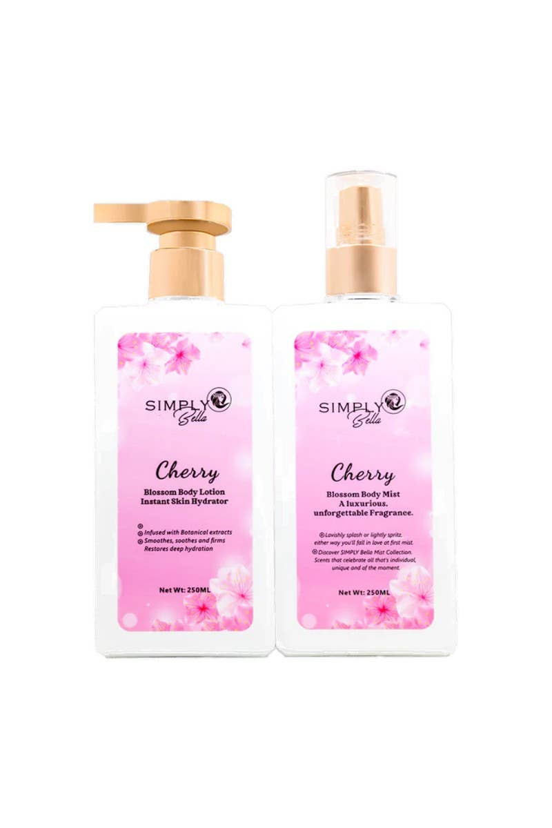 Simply Bella SLBM001 Cherry Body Lotion & Body Mist Set - 4