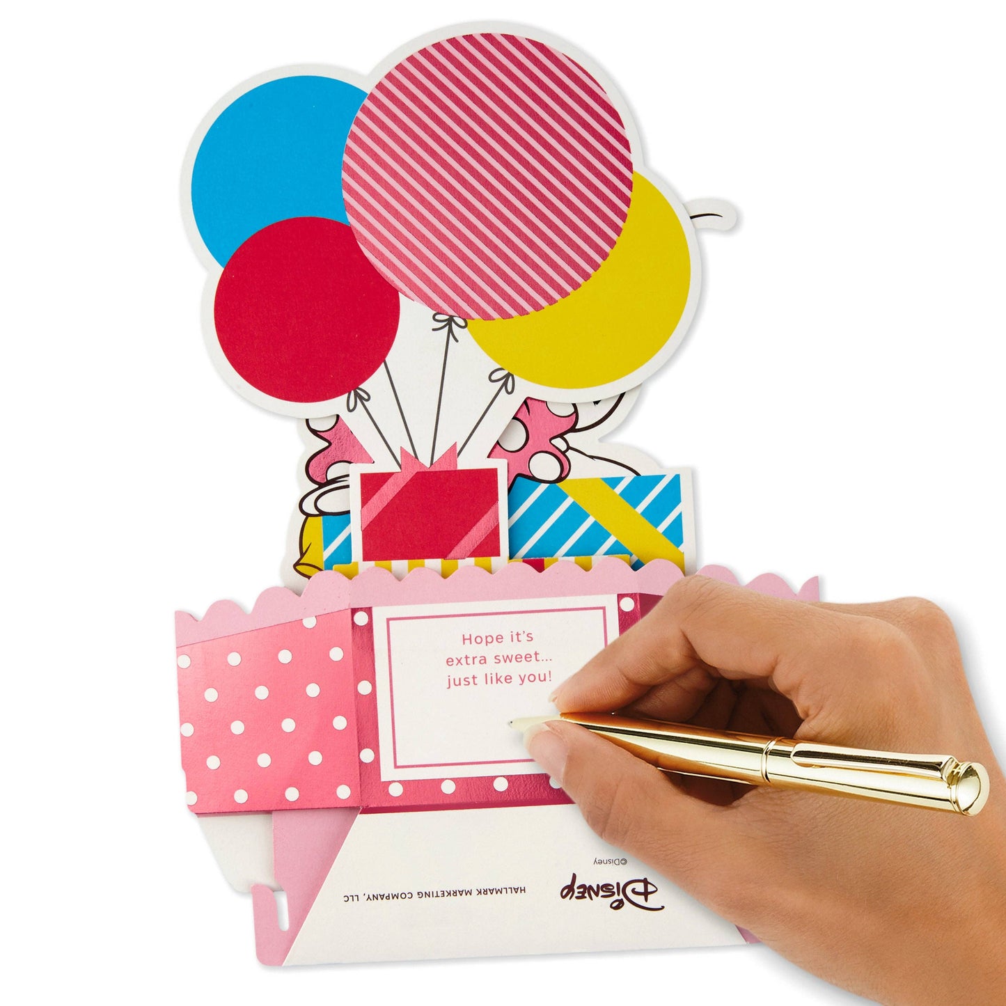 Birthday Card - 3D Pop Up Disney Minnie Mouse & Gifts Design