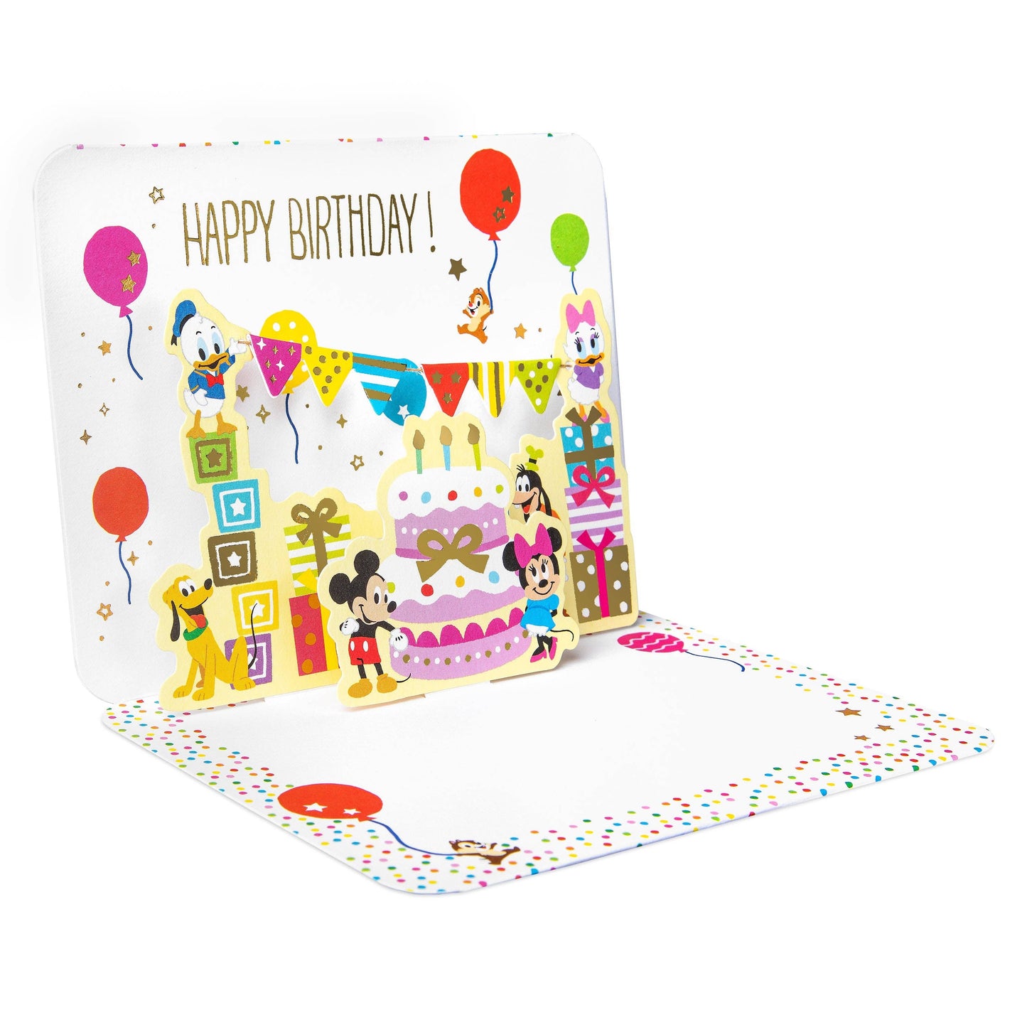 Pop-up Card-3D Disney Mickey & Minnie Pop-Up Birthday Scene