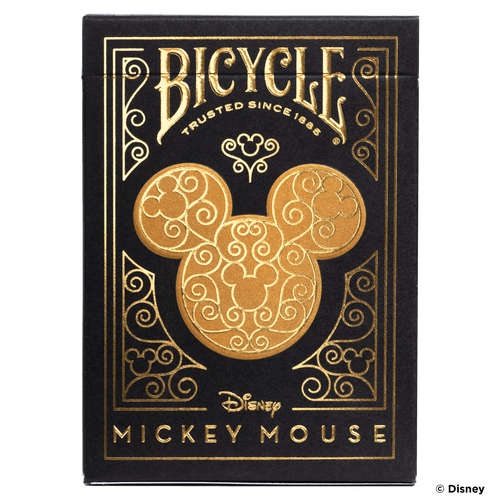 Bicycle Disney Mickey Mouse Black And Gold Playing Cards