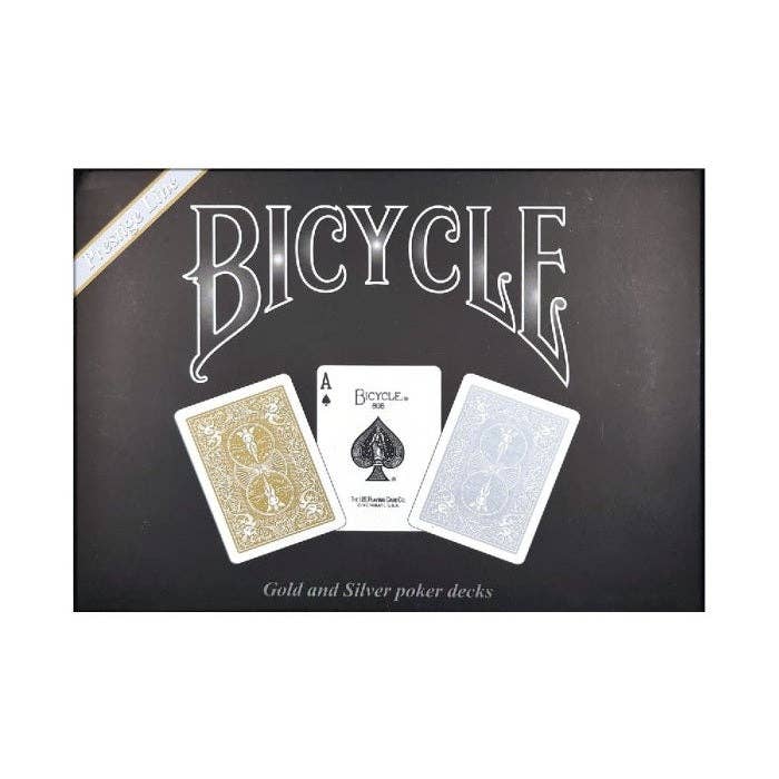 Bicycle Prestige Line Rider Back 2 Deck Set (Gold & Silver)