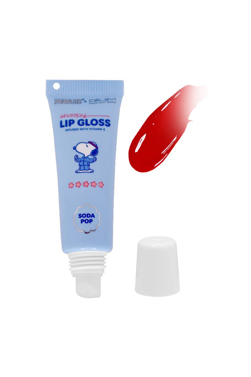 Celavi P60194 Soda Pop Snoopy Lip Gloss w/ Keychain - 12pc