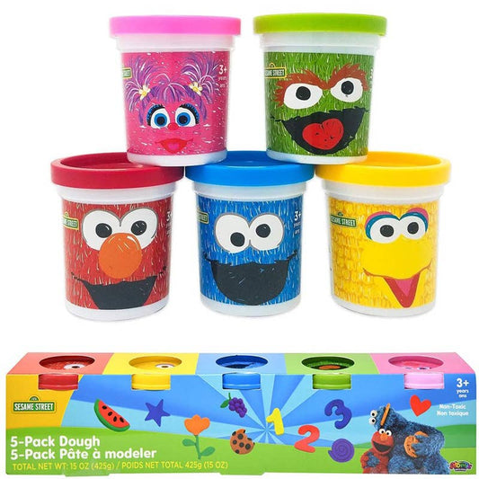 Sesame Street Dough Cans Five Pack 3 Ounce