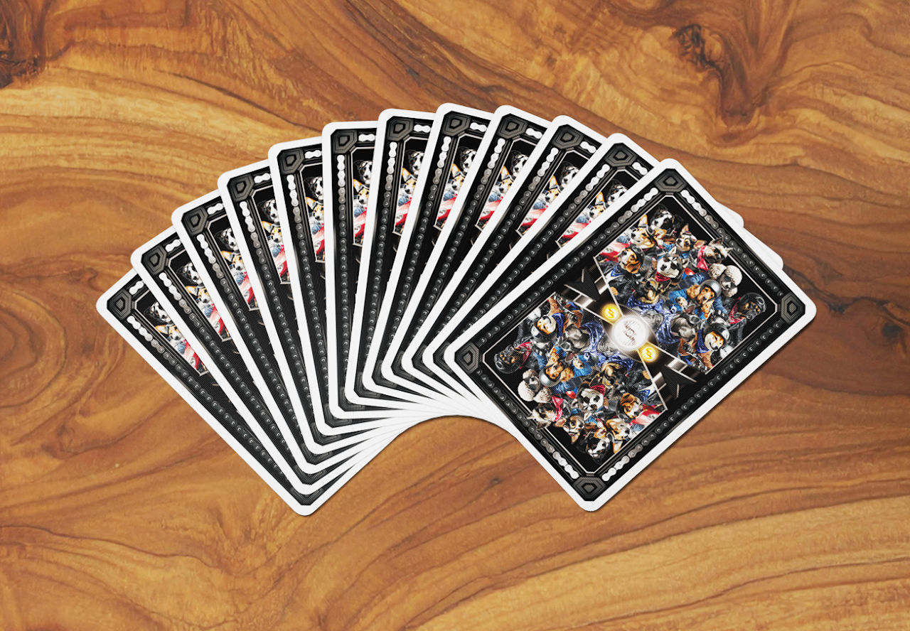 Biker Dogs Playing Cards