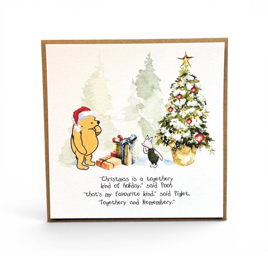 Winnie the Pooh Christmas Holiday Card