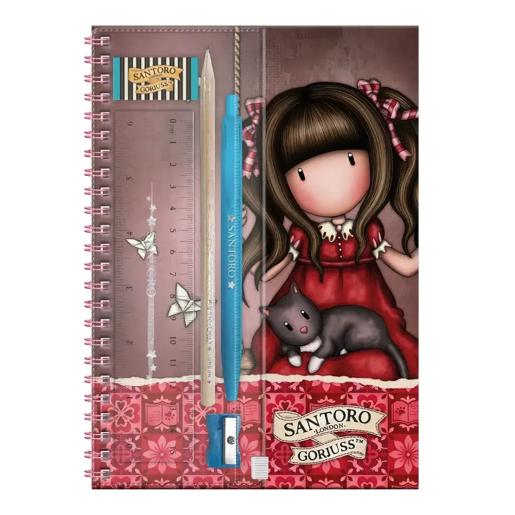 Gorjuss - Notebook with Stationery - Ruby