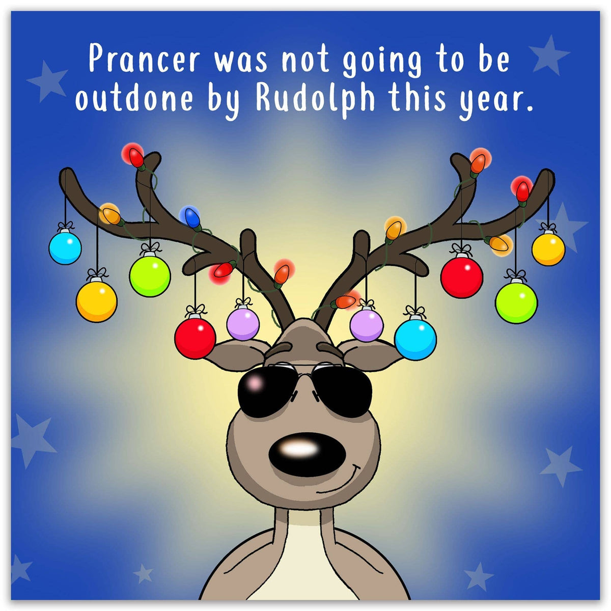 Prancer Won't Be Outdone - Funny Christmas Card