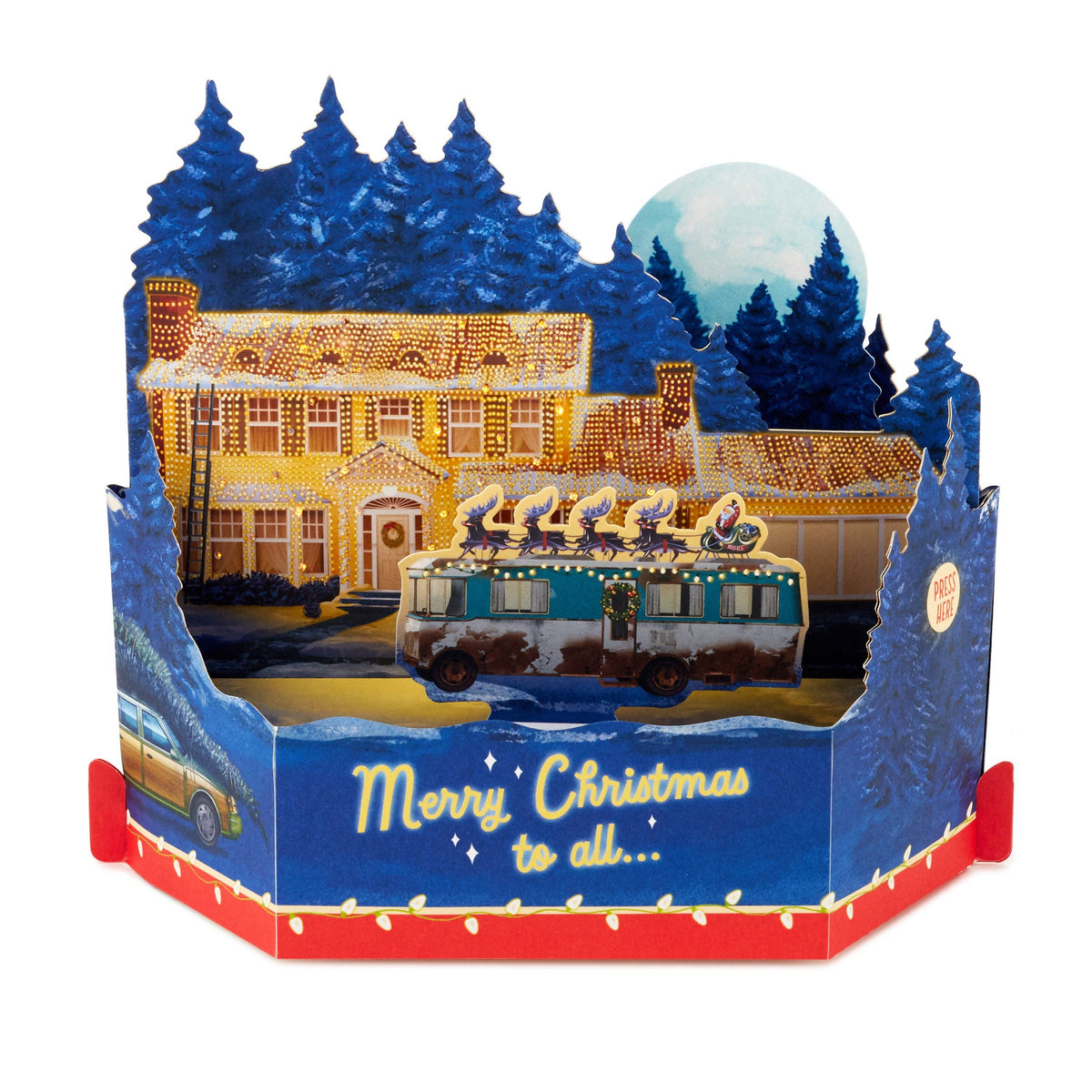 Musical Christmas Card 3D PopUp Light Music National Lampoon