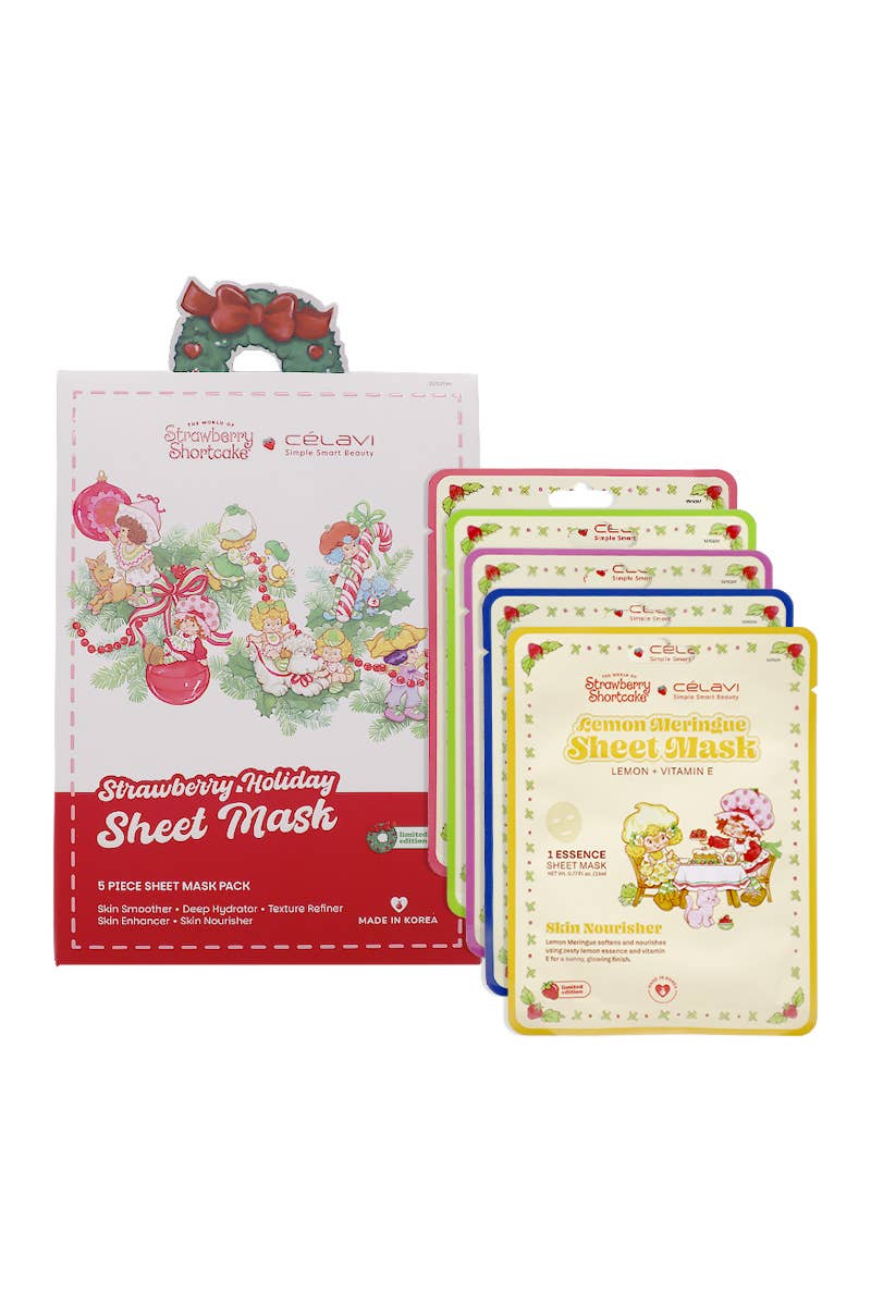 Celavi SS70213H Strawberry Shortcake Holiday Sheet Mask - 1
