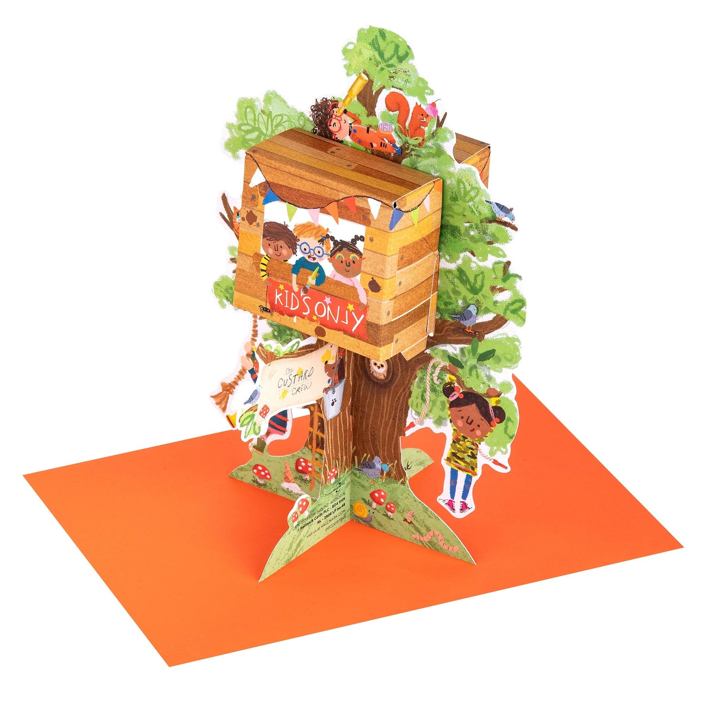 Kids Birthday Card -3D & Pop Up Children's Tree House Design