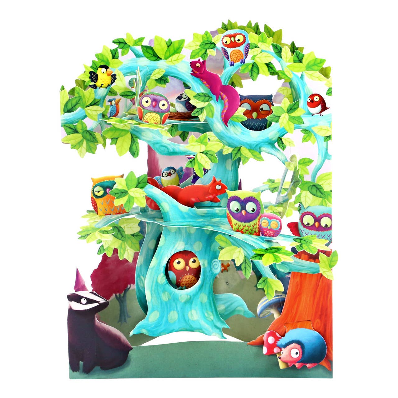 SC129 – Swing Cards - Woodland Tree Of Birds