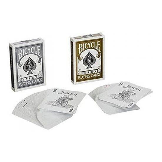 Bicycle Prestige Line Rider Back 2 Deck Set (Gold & Silver)