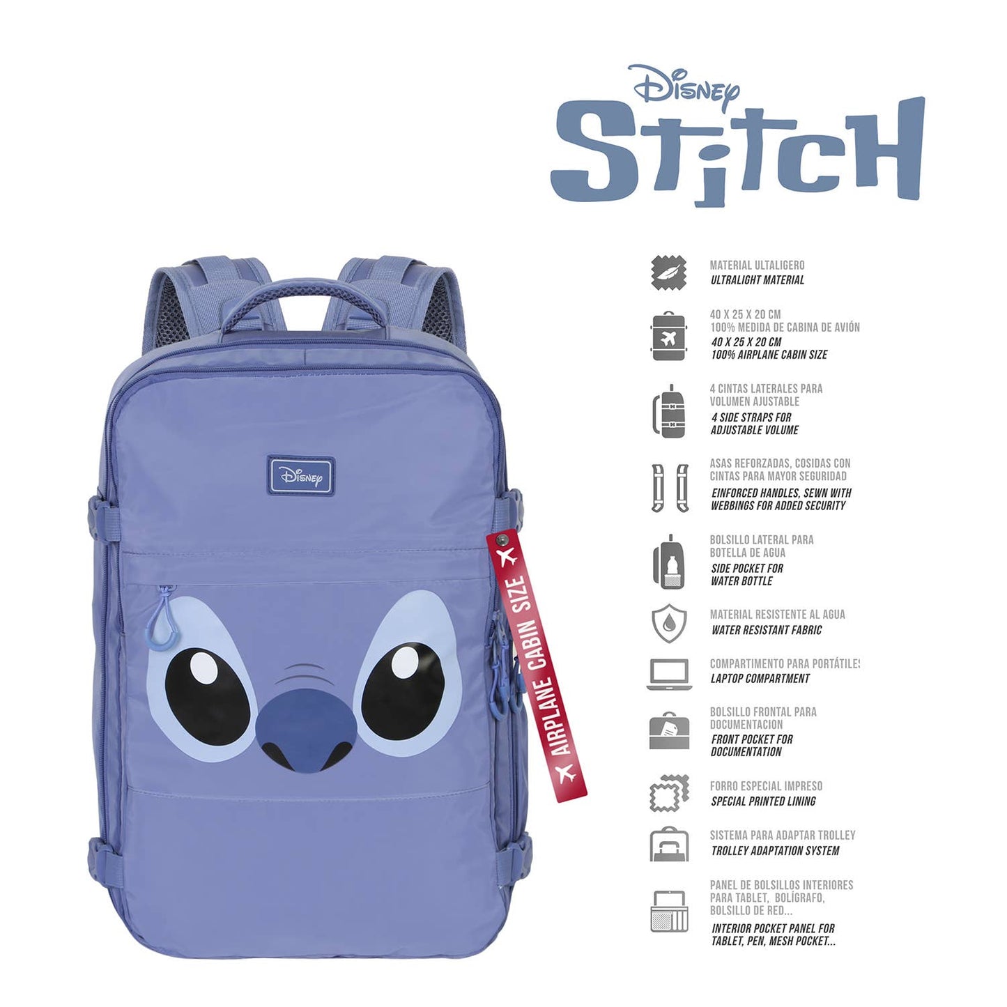 Disney Stitch-Mercury Backpack Underseat Cabin 40x20x25cm