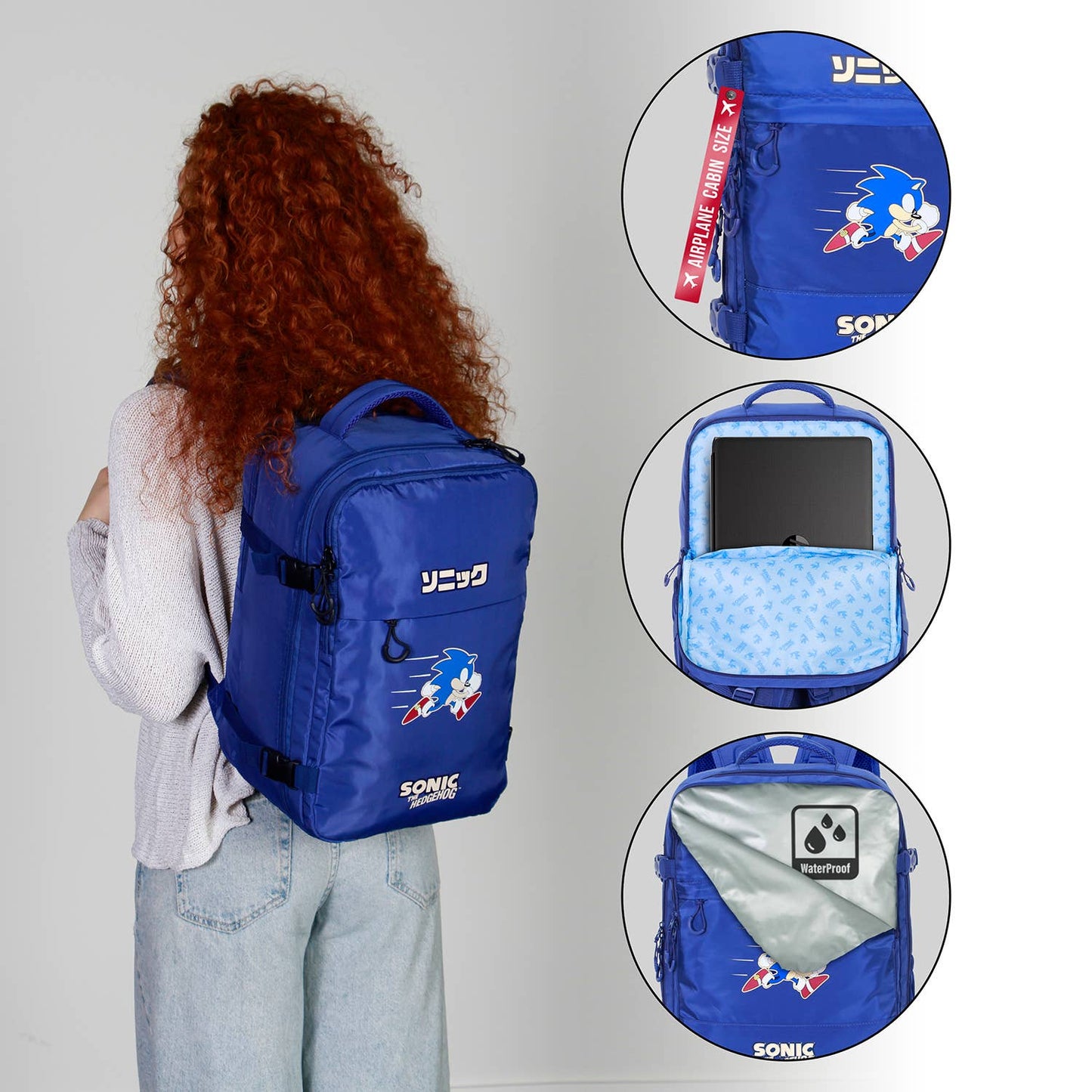 Sonic SEGA-Mercury Backpack Underseat Cabin Bag 40x20x25cm