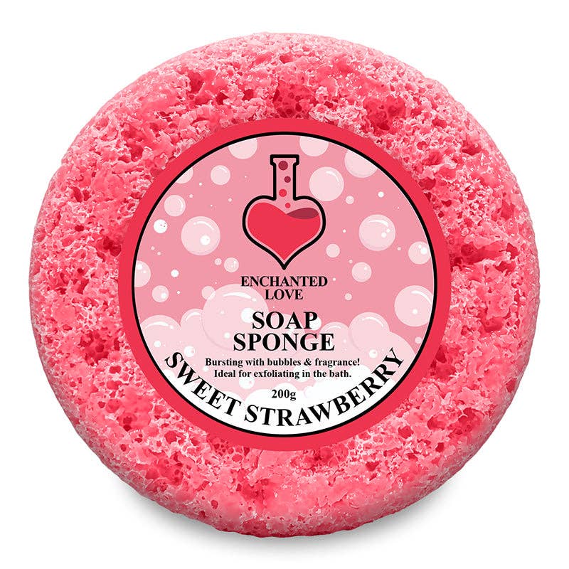 Sweet Strawberry Triple Butter Soap Sponge - Exfoliating
