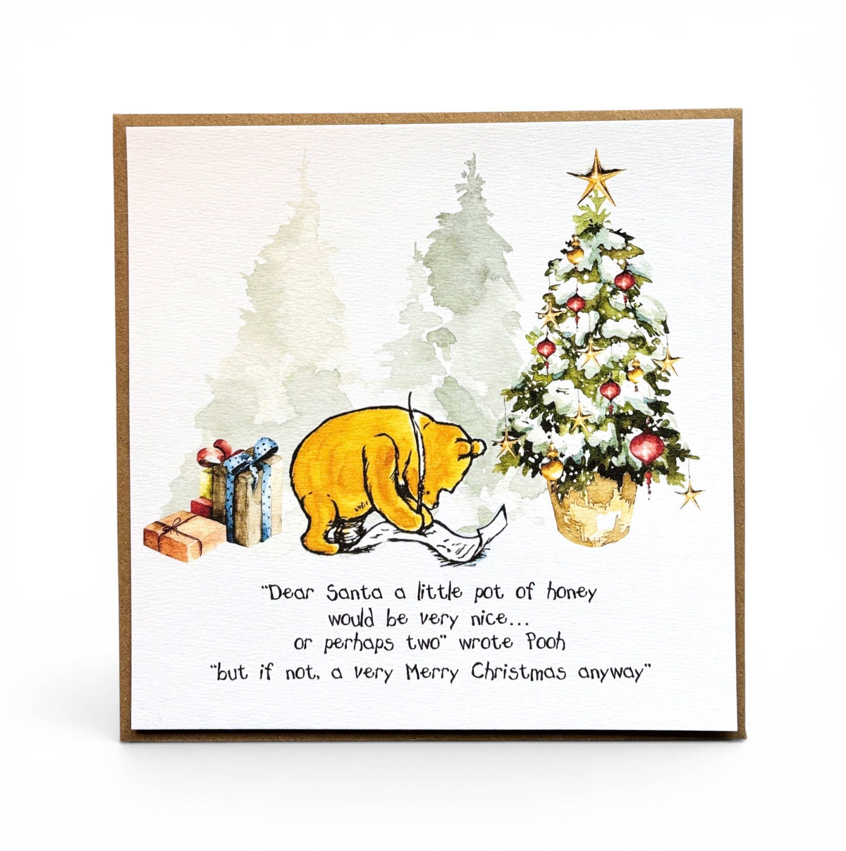 Winnie the Pooh Christmas Holiday Card