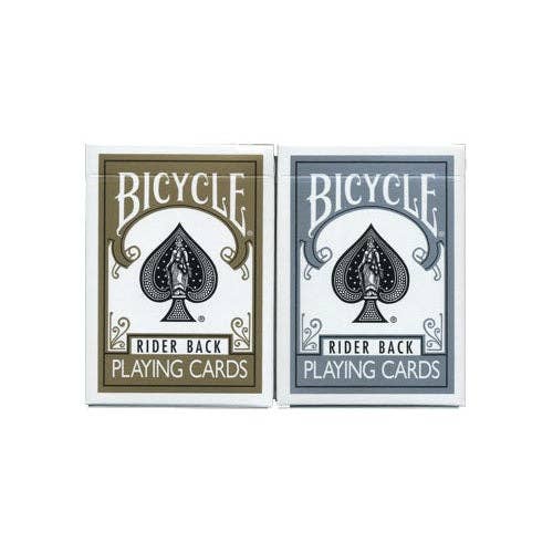 Bicycle Prestige Line Rider Back 2 Deck Set (Gold & Silver)