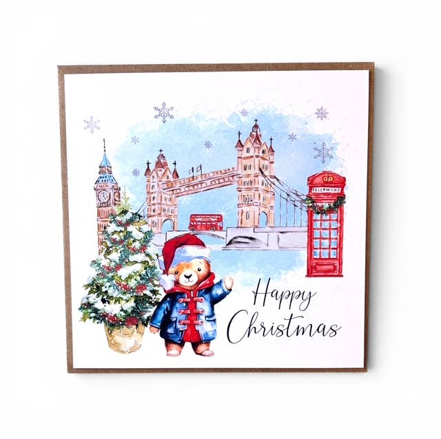 Children's London Bear Christmas Card, Kid's Christmas Card