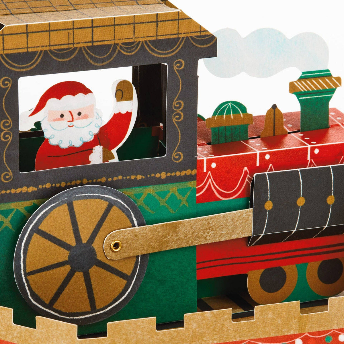 Musical Christmas Wonder Card 3D PopUp Motion Santa Train