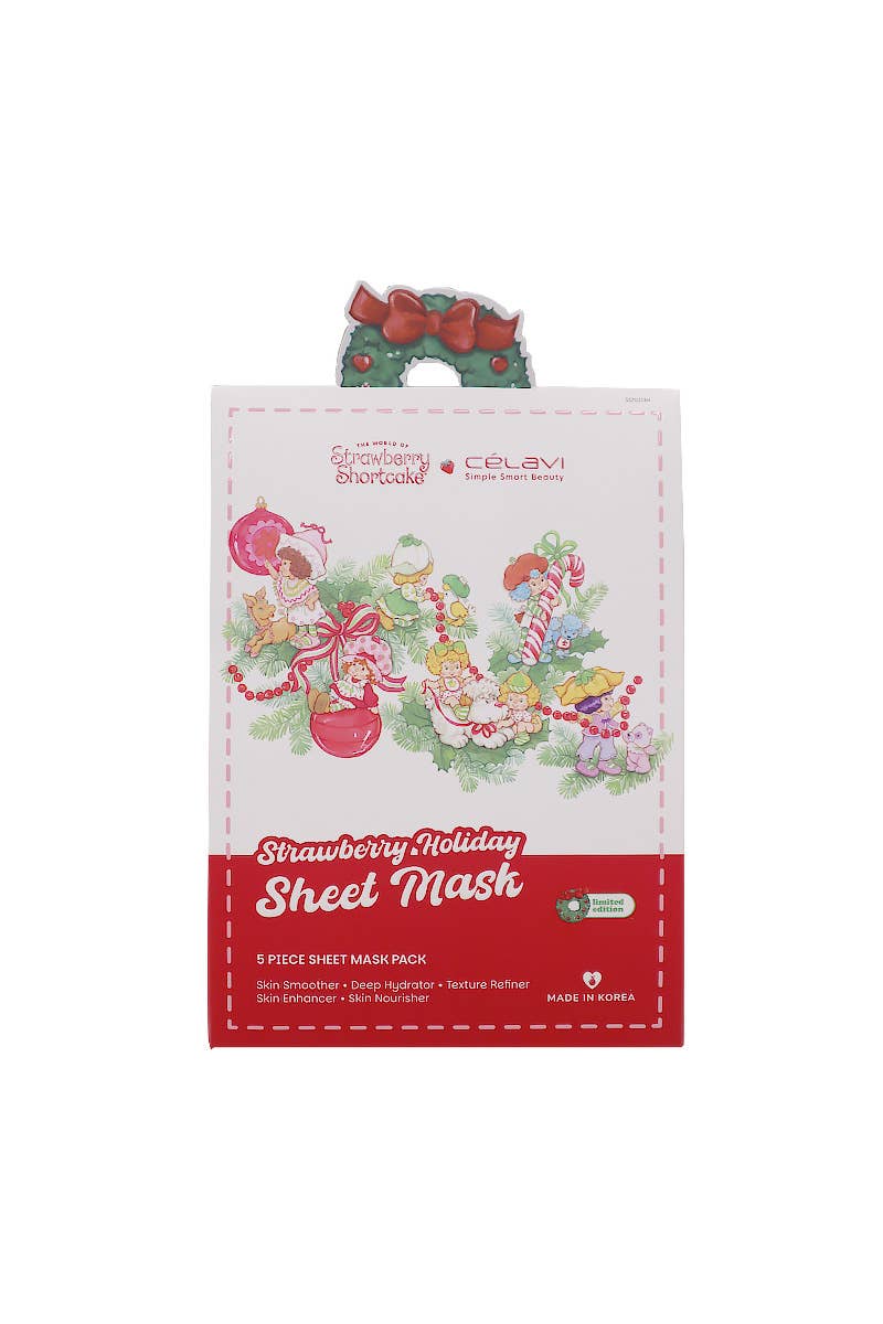 Celavi SS70213H Strawberry Shortcake Holiday Sheet Mask - 1