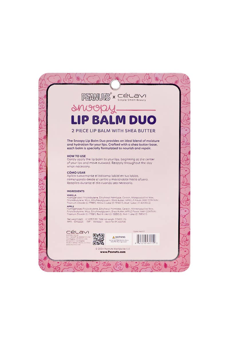 Celavi P46015 Peanuts Snoopy Lip Balm Duo Charm Keychain -12