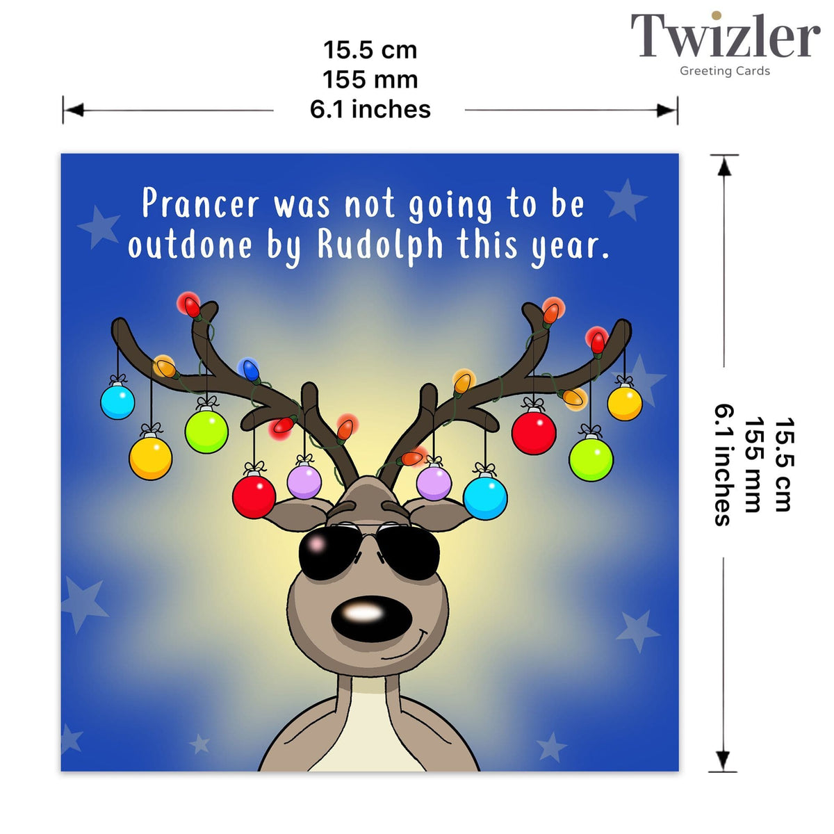 Prancer Won't Be Outdone - Funny Christmas Card