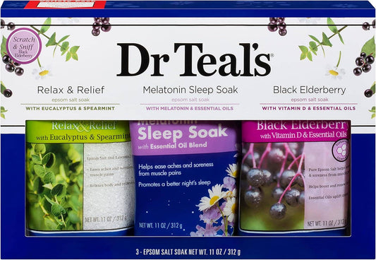 Epsom Salt Relax &Relief/Melatonin Sleep Soak/Elderberry Set