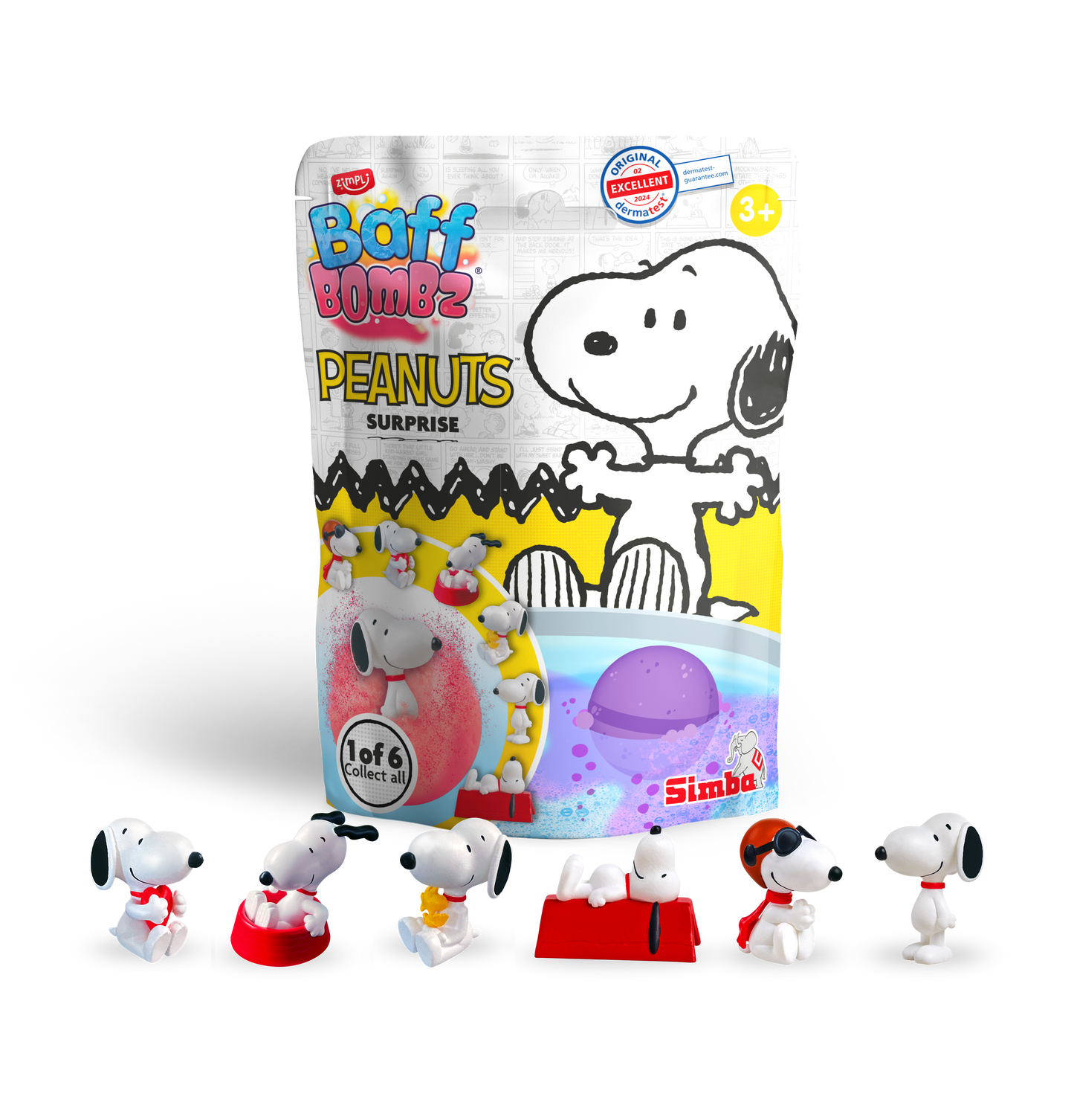 Zimpli Baff Bombz - Peanuts Surprise! with figure inside